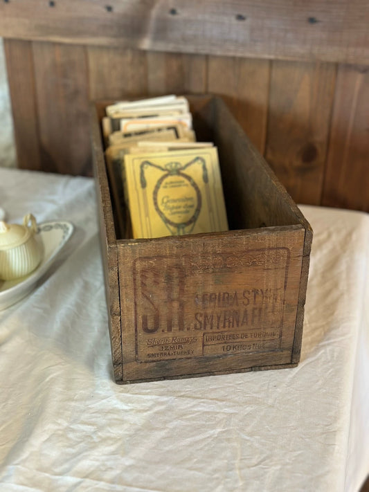 French medieval vintage country style storage wooden box