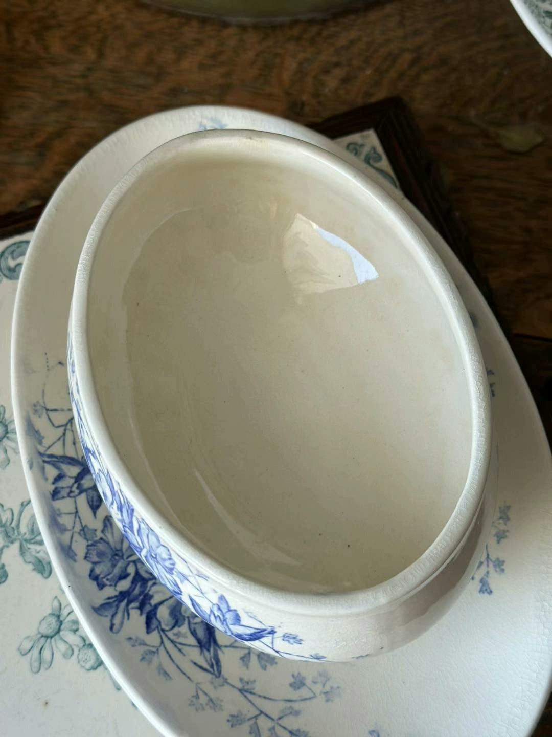 Vintage French Creil Montereau Sauce Boat