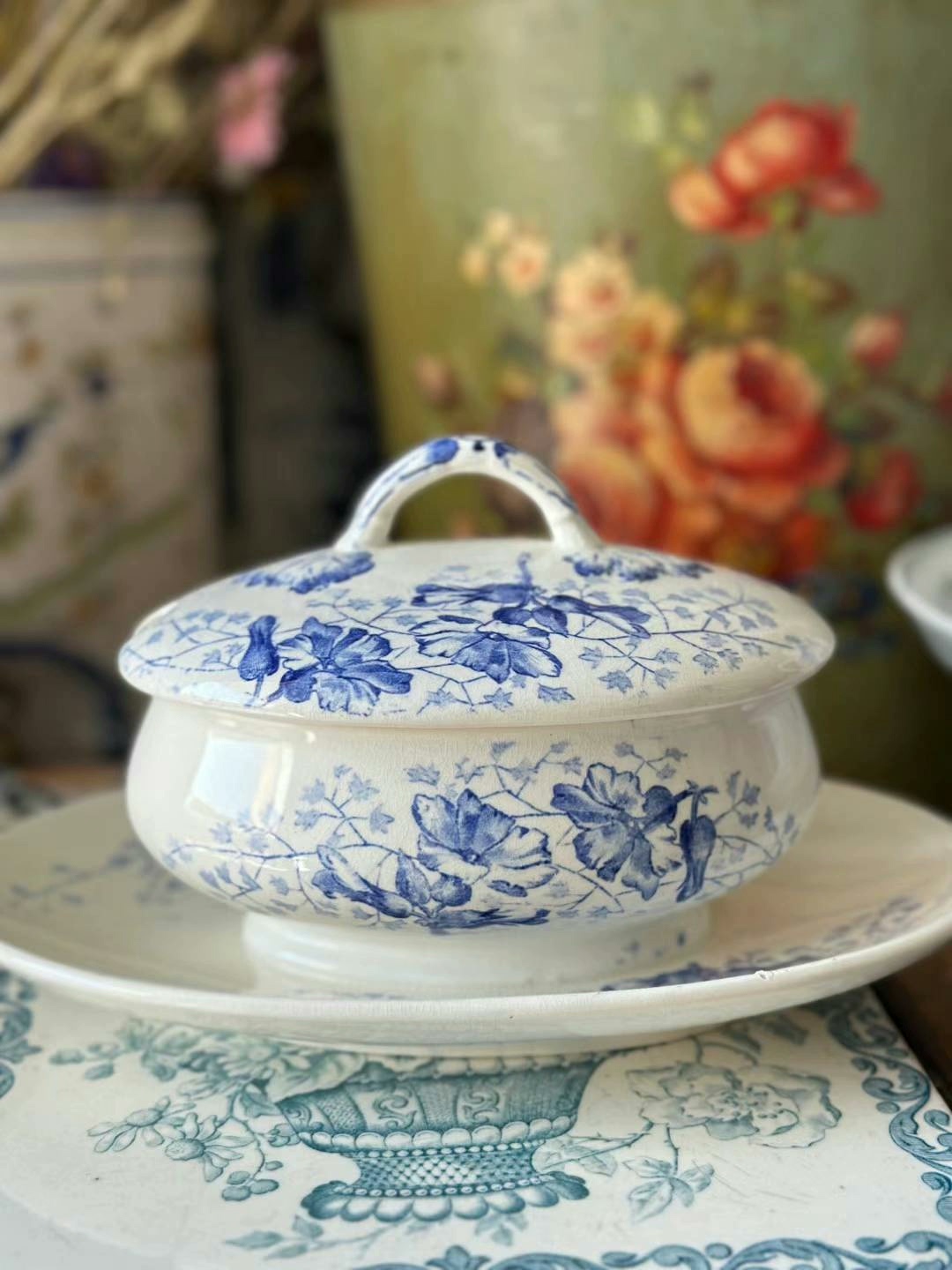 Vintage French Creil Montereau Sauce Boat
