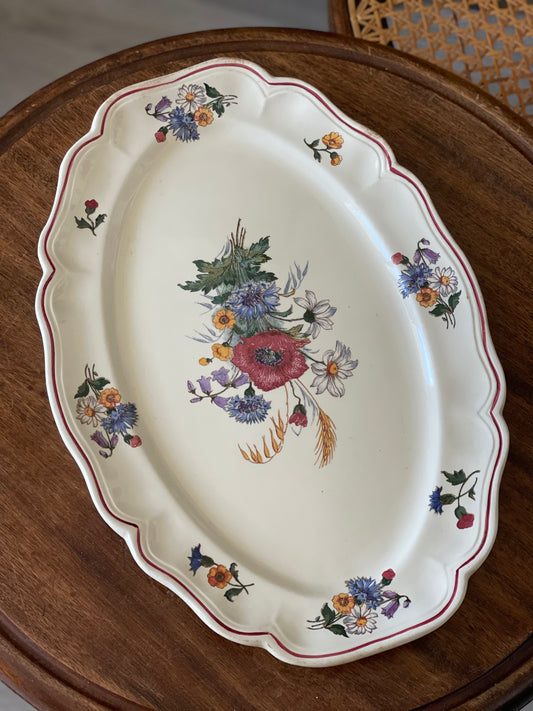 sarreguemines Assiette ovale Faience