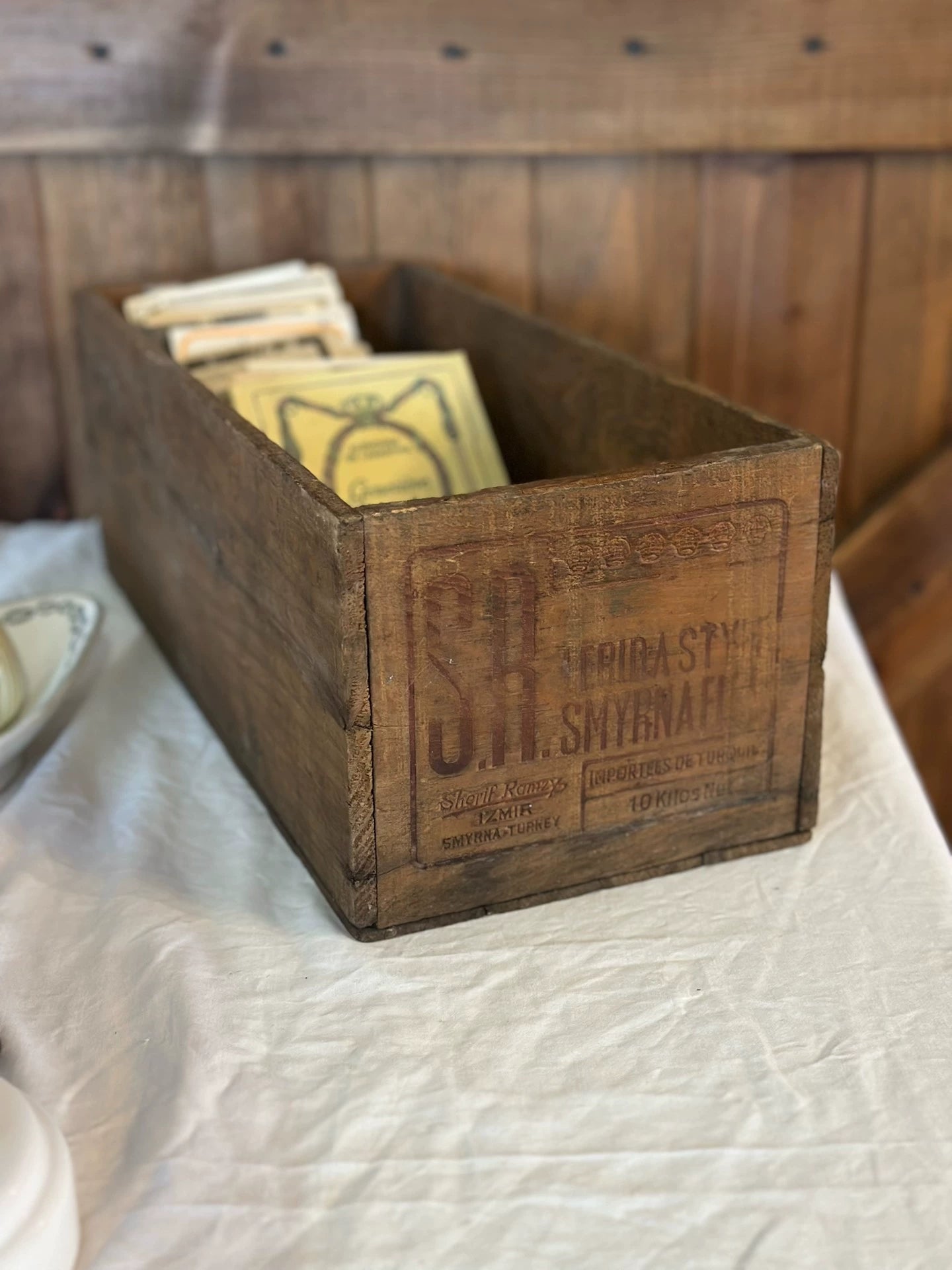French medieval vintage country style storage wooden box