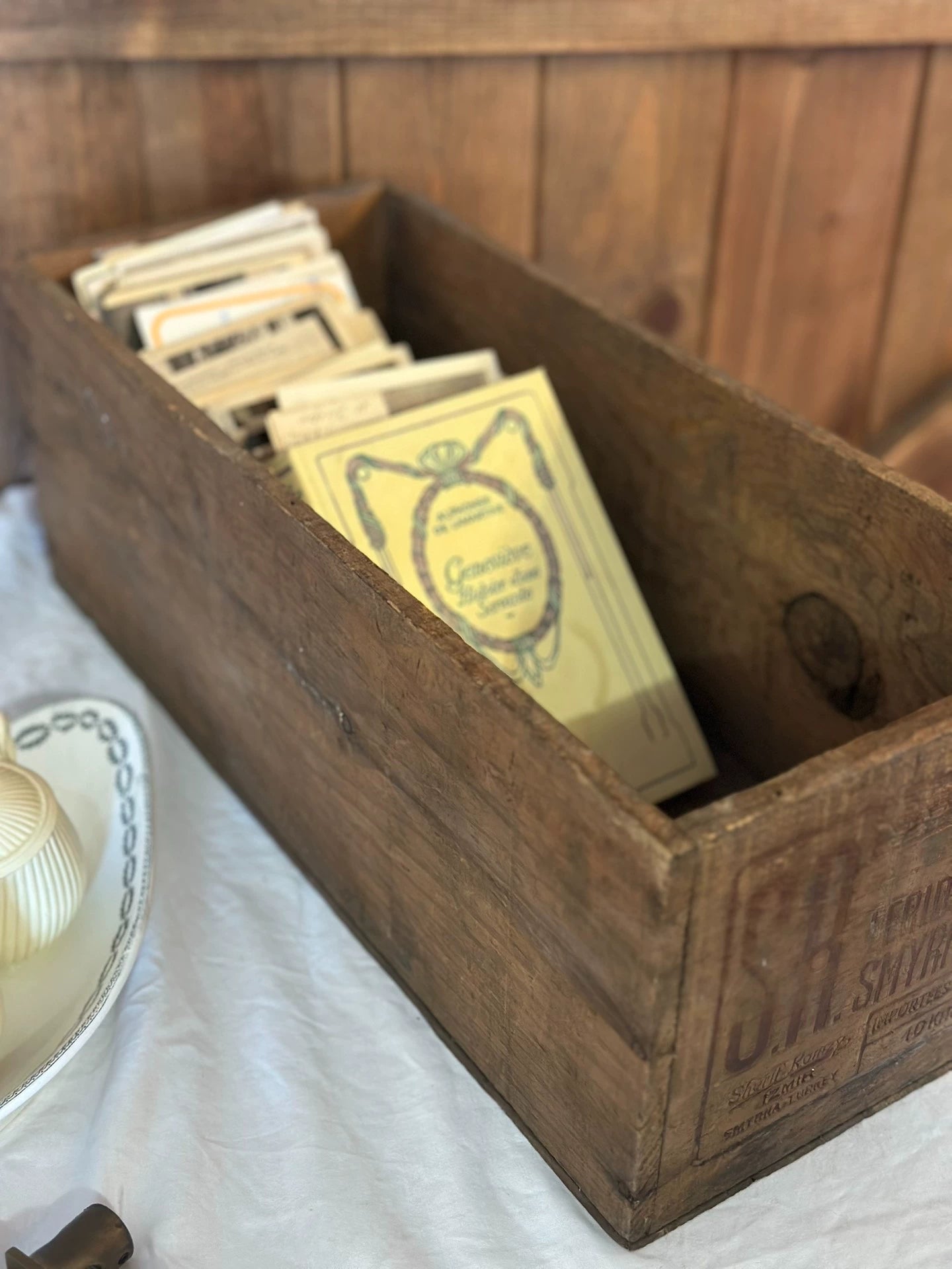 French medieval vintage country style storage wooden box