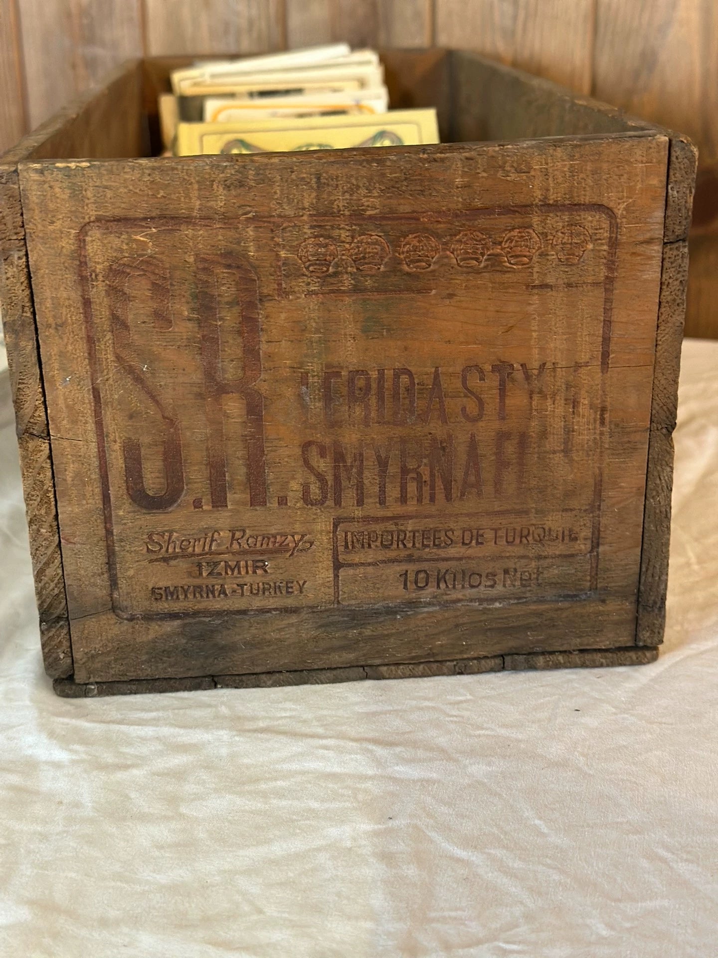 French medieval vintage country style storage wooden box
