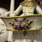 French medieval Capodimonte 19th century unique colored glazed ceramic statue doll porcelain doll