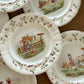 French medieval longwy 19th century childlike month color plate hanging plate