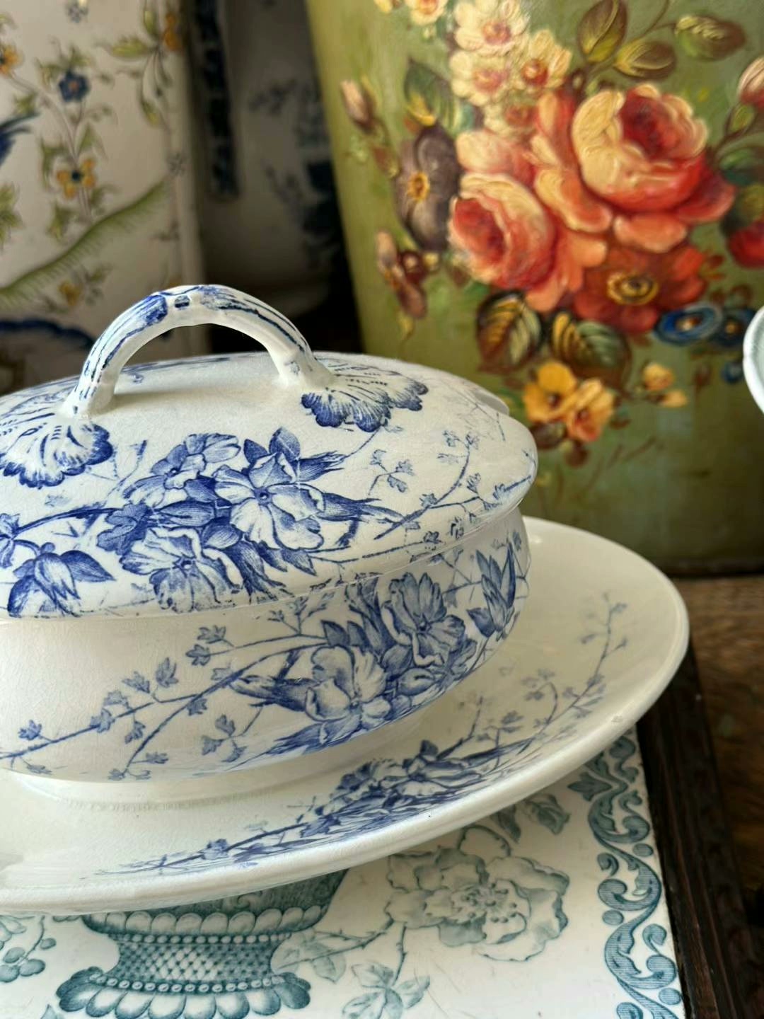 Vintage French Creil Montereau Sauce Boat